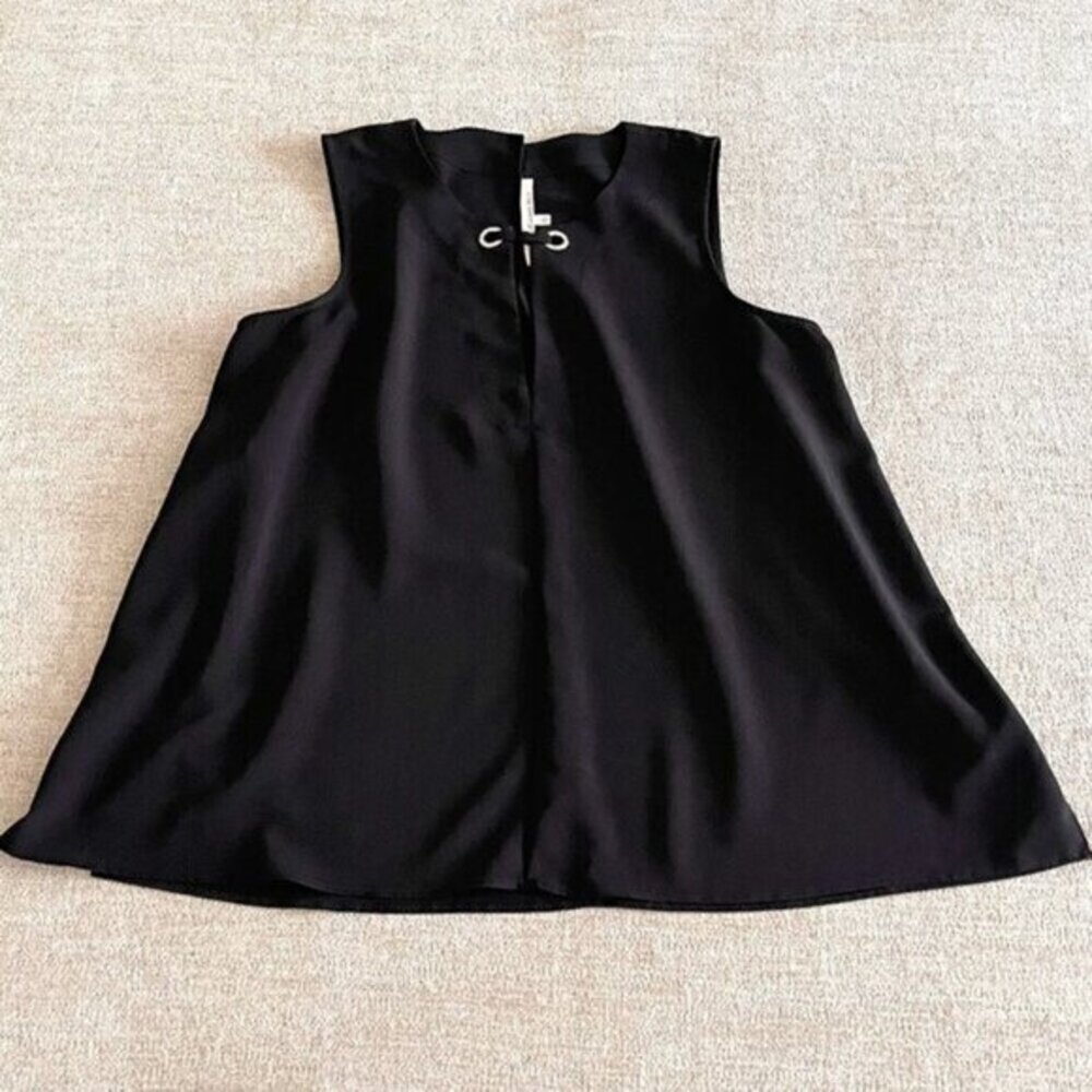Rachel Rachel Roy Womens Black Sleeveless Pullover Blouse Top Size L‎ Side Slit